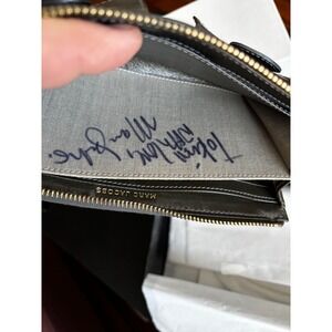 Mark Jacobs Double Buckle Black Leather Wallet Autographed by Mark Jacobs